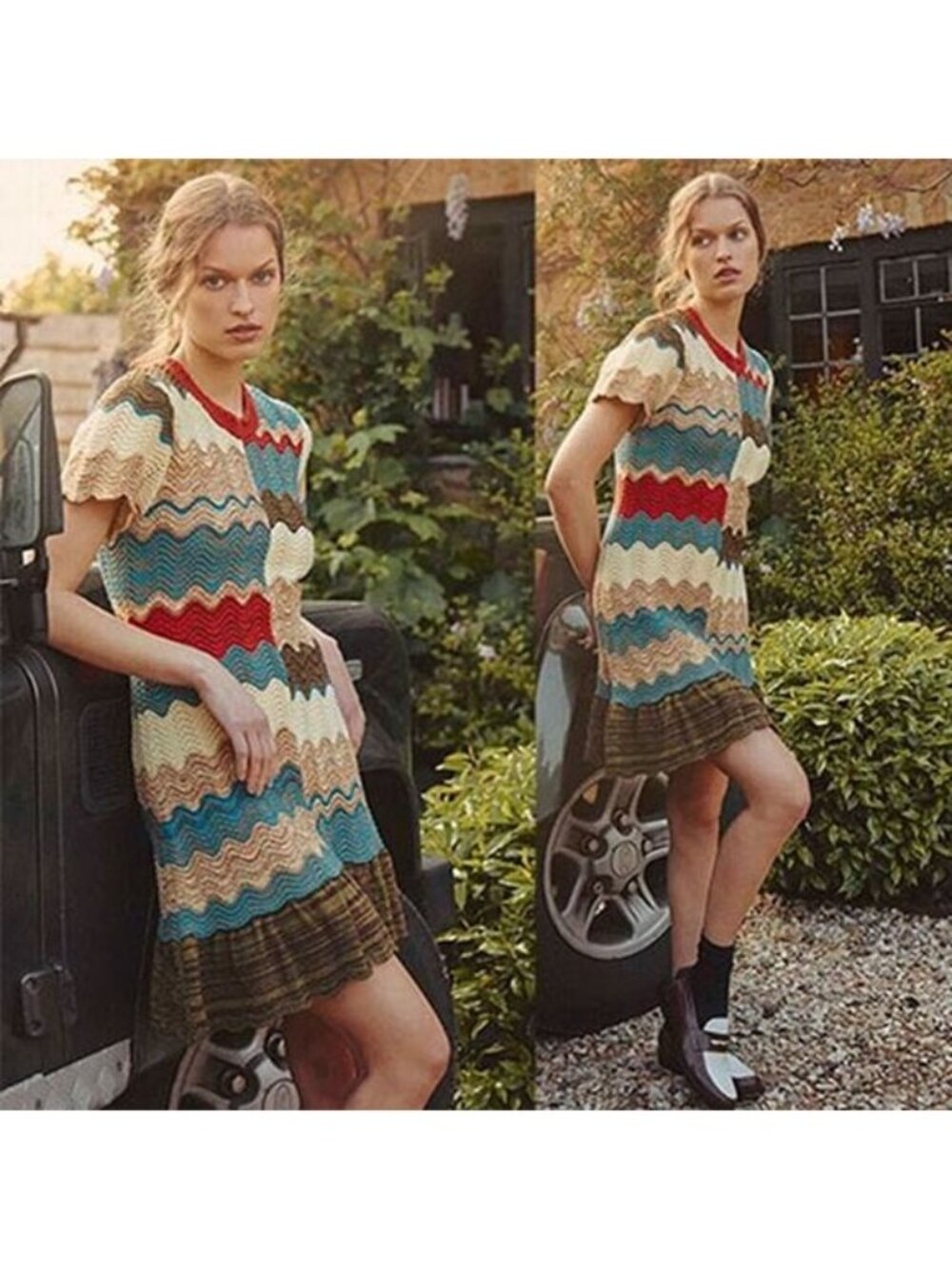 NWT Hunter Bell Knit Scallop Bernadette Autumn Wave Mini Dress Size: Medium - Picture 10 of 10